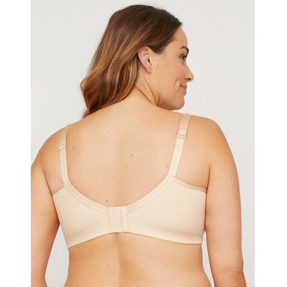 New Plus Size No Wire Cotton Comfort Lace Bra Nude - Picture 2 of 16